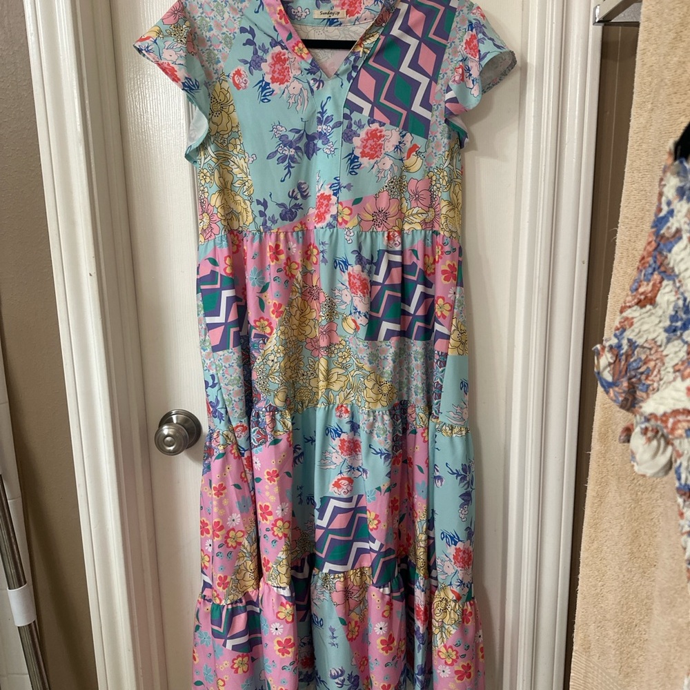 Floral Patchwork Maxi Dress